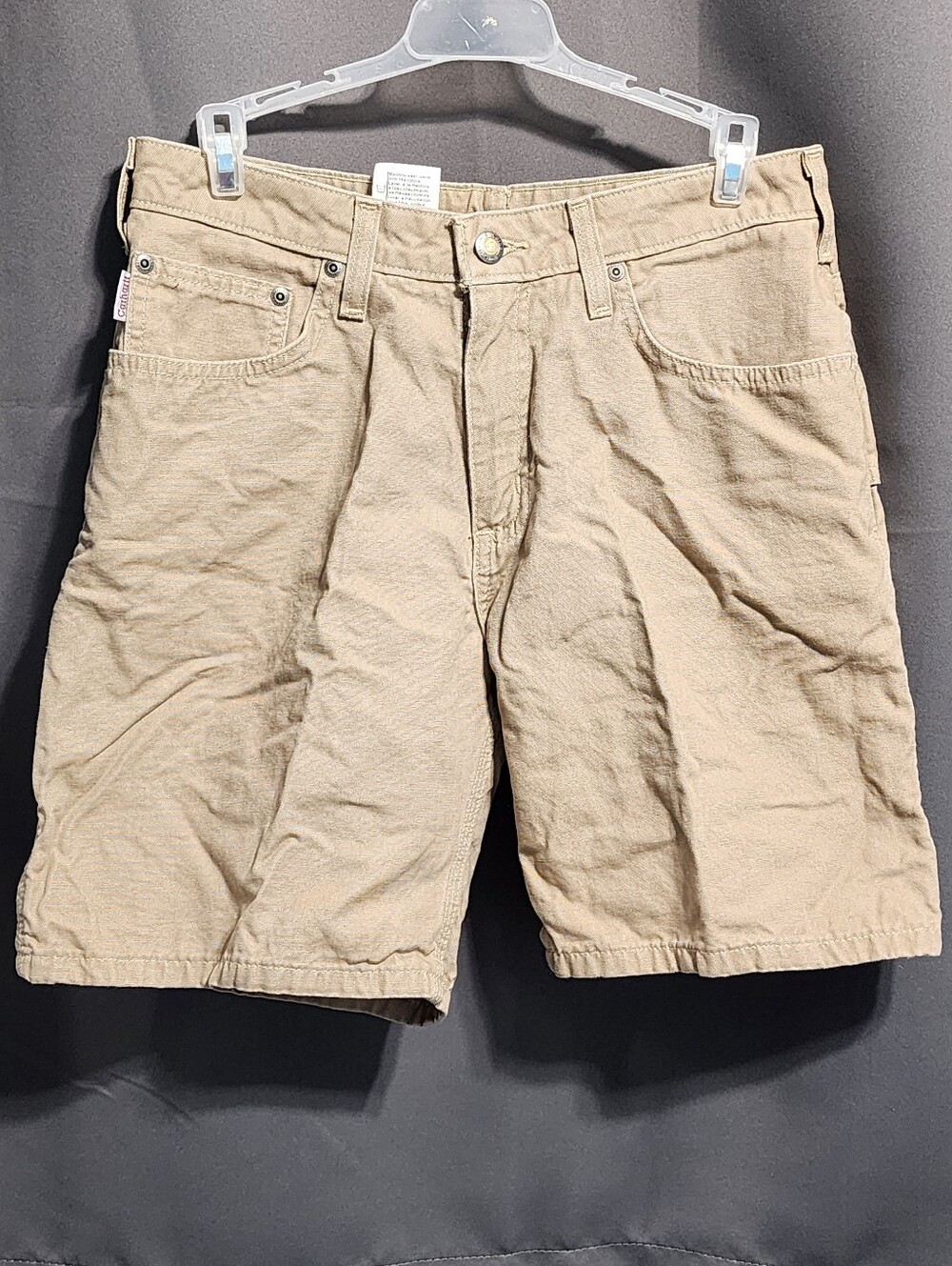 Vintage 2008 Carhartt WB190 GKH Women's Size 8 Khaki Canvas Carpenter Shorts